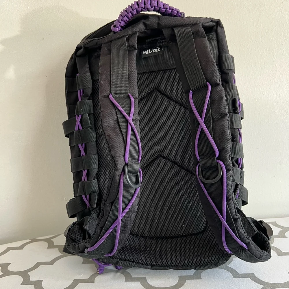Unisex Mil-Tec Tactical Backpack Black/Purple